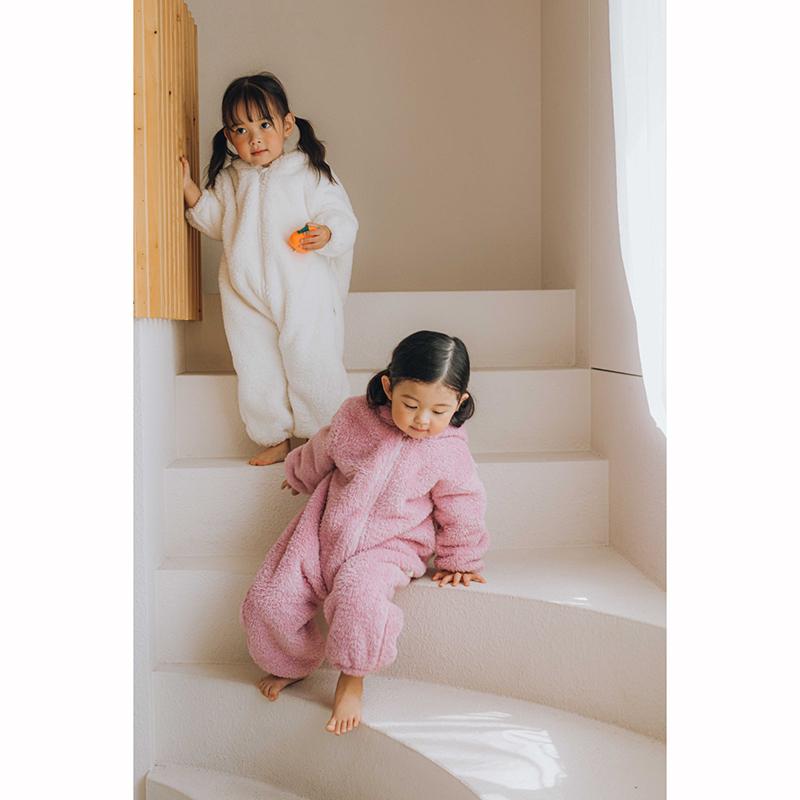 Spring Baby Girls Boys Rabbit Romper Jumpsuit Hooded Pajamas Boys Homewear Outfits Baby