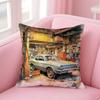 Watercolor Vintage Car Anime Pillow Case pattern printing pillowcase living room sofa cushion cover bedroom room decor