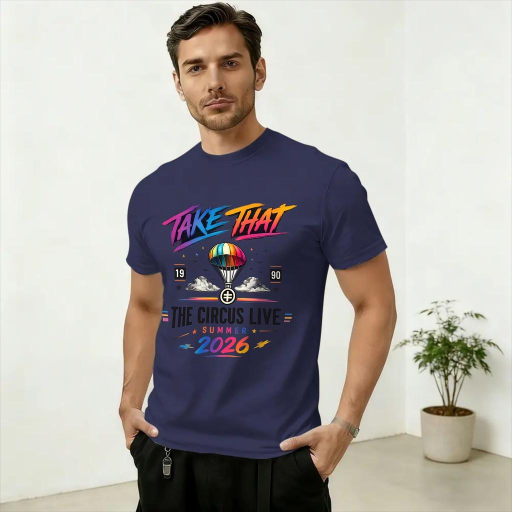 Unisexs TShirt Take That Tour 2026 Summer Live Hipster 100 Cotton Tees Short Sleeve T Shirts Crew Neck Clothes Plus Size