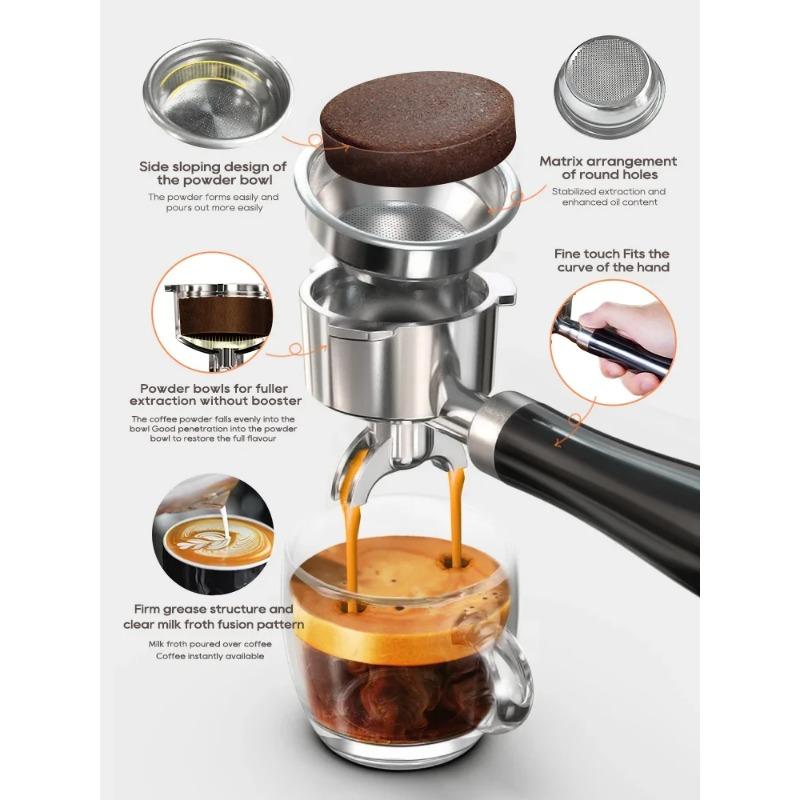 Полуавтоматическая эспрессо-машина HiBREW H10A | Давление 20 бар | Регулировка температуры | Портафильтр 58 мм | Кофеварка для холодного и горячего кофе | Металлический корпус