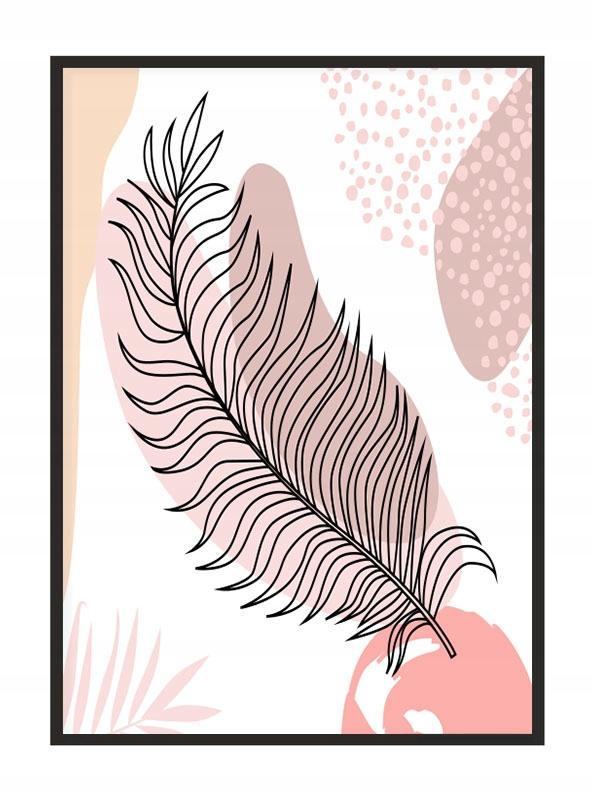 Picture poster In a frame 33x43 cm Line art Feather P1866