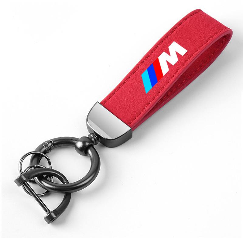 Car Suede Keychain Leather Key Chain For BMW M Power Performance M3 M5 X1 X3 X5 X6 E46 E39 Car Key Strap Waist Wallet Keyrings ysdn68