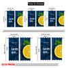 2pcs 2D Flat Printing Window Drapes Lemon Citrus Fresh Fabric Without Electricity Festive Wall Decor Perfect for All Season
