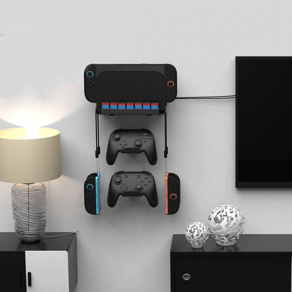 Wall Mount with Game Card Slots and 4 Joy-Con Hanger Metal Wall Bracket Storage Organizer for Nintendo Switch2