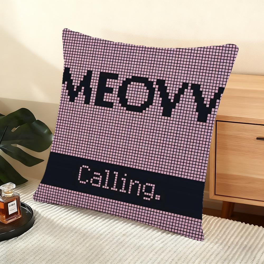 Корея Горячая Девичья Группа Meowv Наволочка для Подушки Шелковистый Короткий Плюш Домашний Декор Наволочка для Подушки Дивана - Невидимая Молния