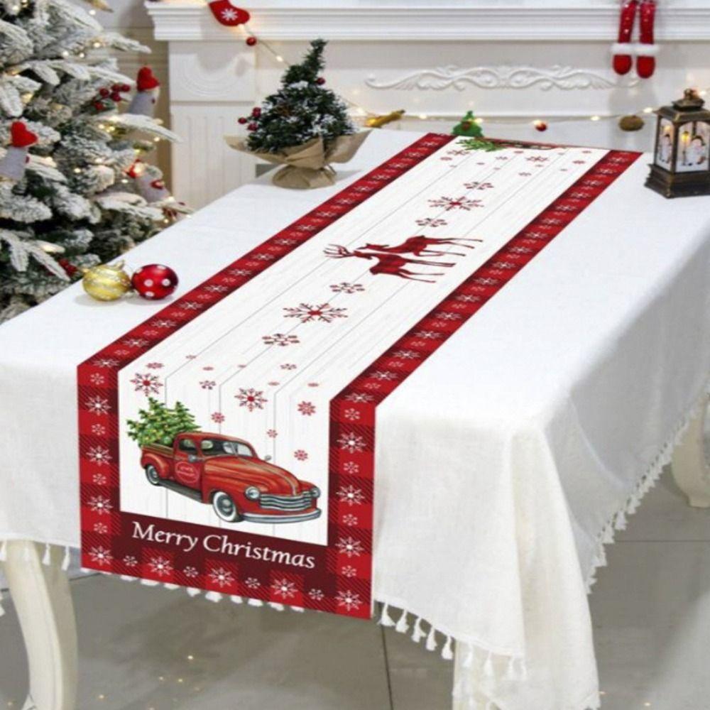 Счастливого Рождества Рождественская дорожка для стола для дома 2024 Скатерть 2025 Новый декор стола