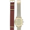 Pair Watch Storage Box with 2 Replacement Straps Unisex Chrono Gold Mesh Brown Leather Watch [Toriwa] Men's Women's