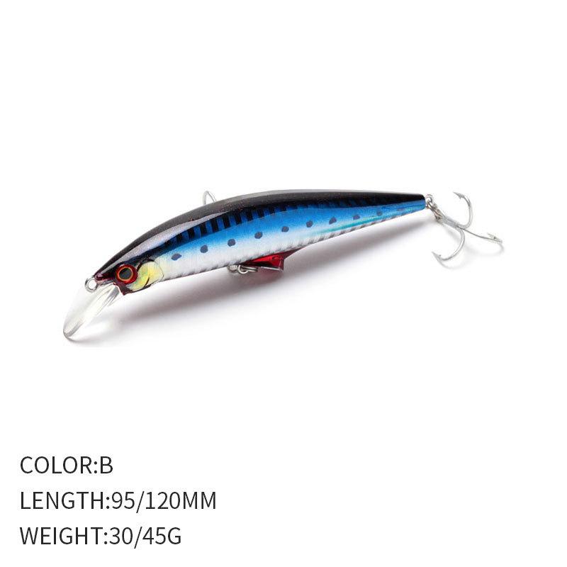 High Quality Sea Fishing Heavy Minnow Bait 120mm 45g Long Cast Freshwater Perch Sinking Minnow Lure A9093