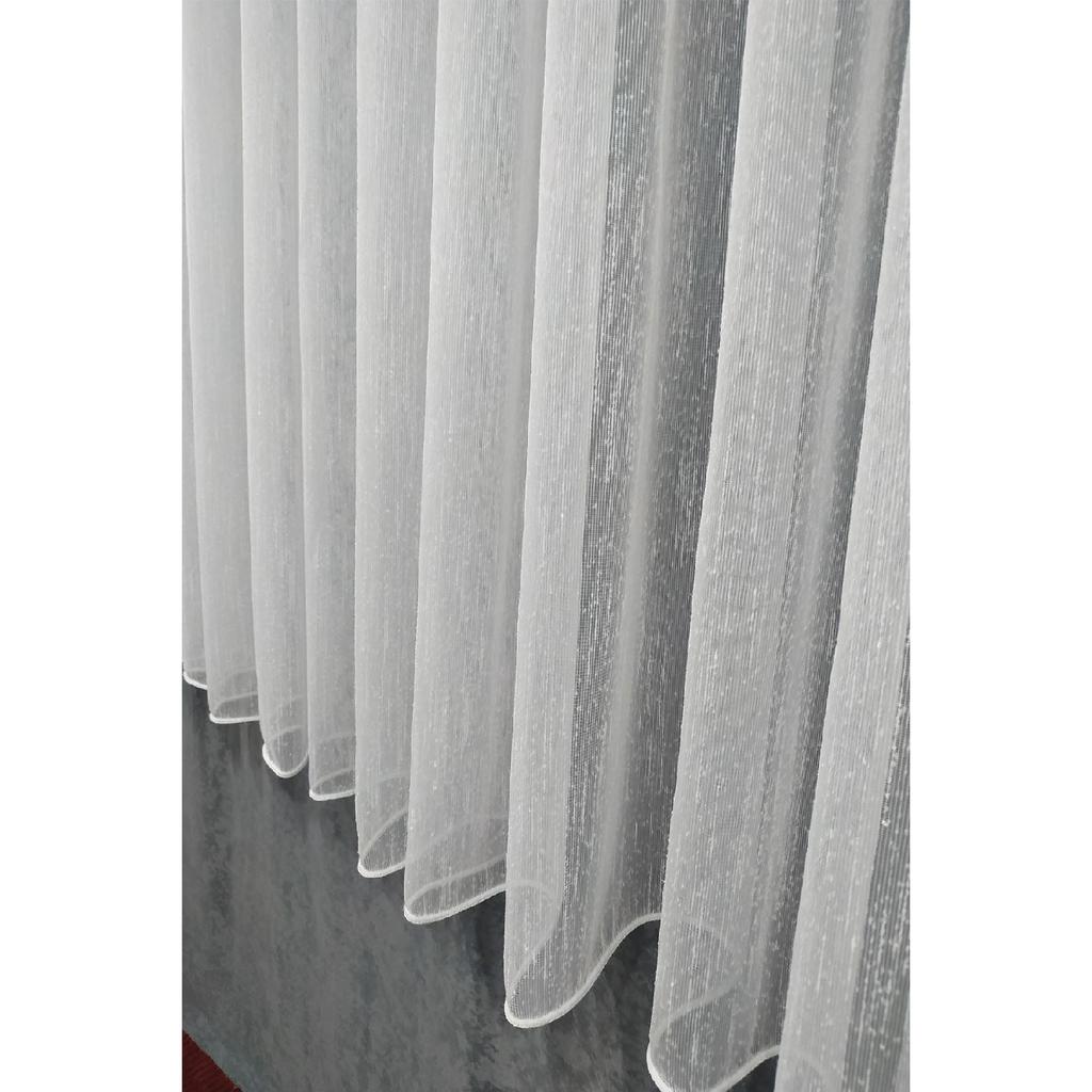 Honeycomb Top Slub Linen Patterned Ultra Draped Patterned Tulle Curtain 1 X 2 Sparse Pleated