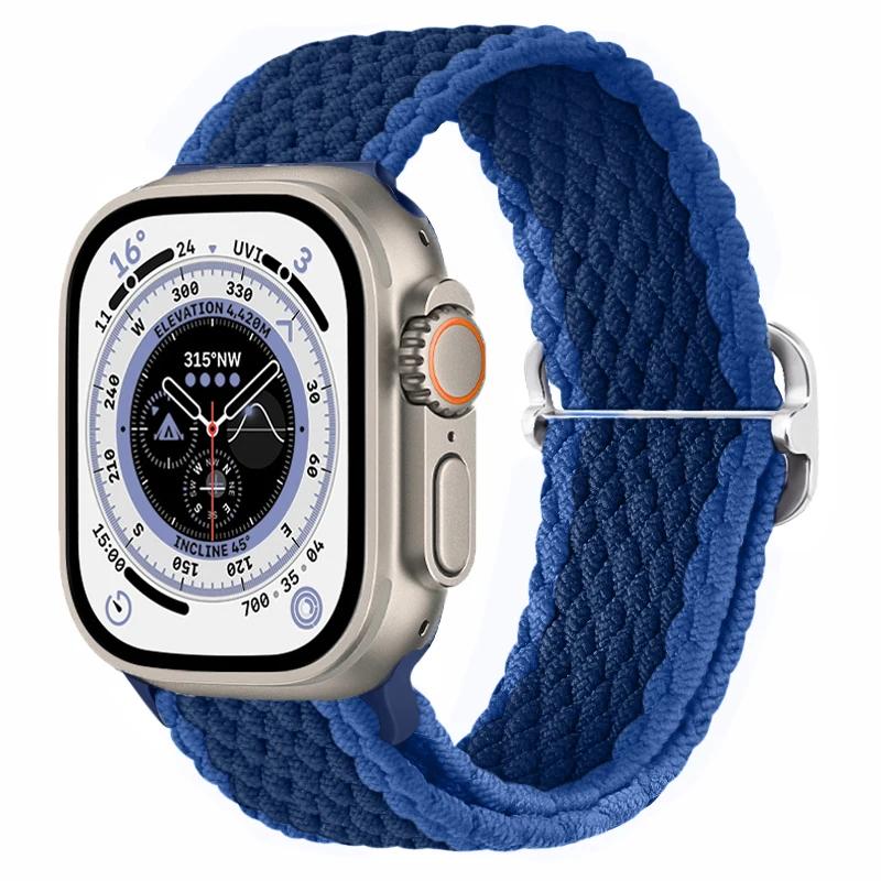 Нейлоновый ремешок для Apple Watch Band 10 9 8 7 45мм 41мм 42мм 46мм Ultra 49мм Дышащий Регулируемый Браслет iWatch 6 5 4 SE2 Пояс