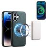 DENIOR A11 For iPhone 16 Case Leather+PC+TPU Phone Cover Compatible with MagSafe Wireless Charging