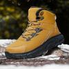 Fashion Outdoor Men Climbing Hiking Shoes Winter Man Boots Plush Warm Walking Sneakers Leather Mens Snow Boots Non-slip Work Ankle Boots