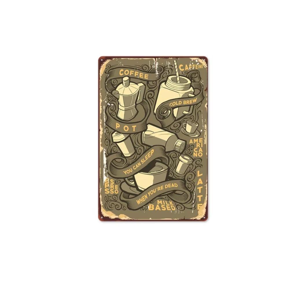 Постер для кофе в винтажном стиле, жестяная табличка: Декоративное настенное панно в индустриальном стиле для фоновых стен