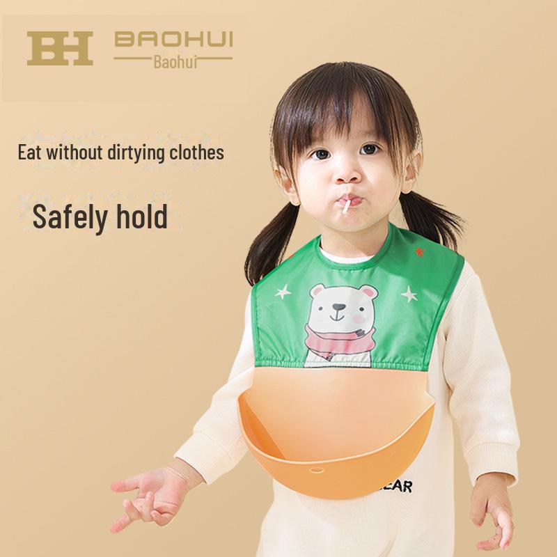 Waterproof Silicone Baby Bib - Super Soft & Anti-Dirt for Eating and Saliva