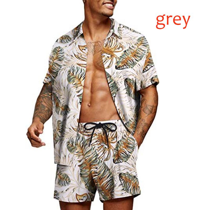 Новая летняя свободная модная пляжная рубашка в гавайском стиле, мужская молодежная повседневная рубашка с цветочным принтом, костюм-рубашка