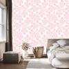 Wallpaper Flowers white, coral and powder pink for the living room and bedroom 50x1000