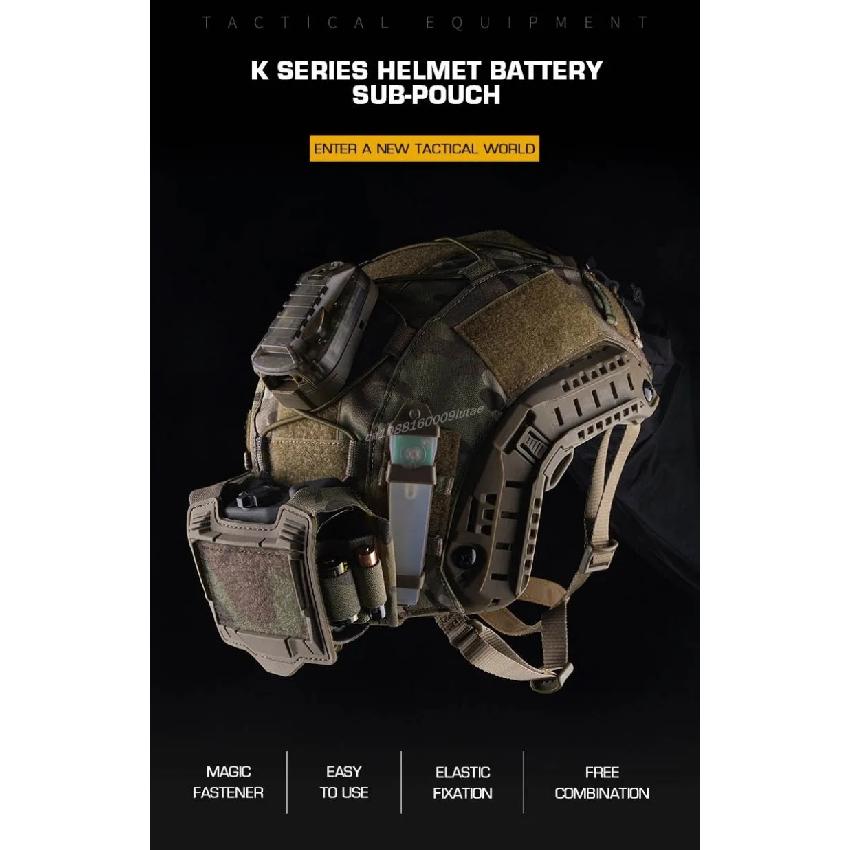 Tactical Helmet Bridge Battery Pack Storage Sub-Pouch NVG PVS31 Battery Pouch PTT Cable Box MOLLE Fast Helmet Counterweight Bag