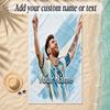 Beach TowelLionel Messi Custom Name Text Personalized Soft Towel for Beach Pool Indoor Home Decor Gift