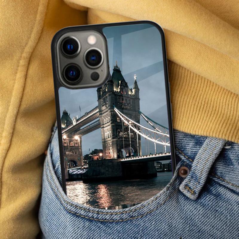 London Tower Bridge England Soft Phone Case for iPhone 17 Air 16e Pro max 15 Pro 13 14 Plus 11 12 MagSafe Magnetic Coque