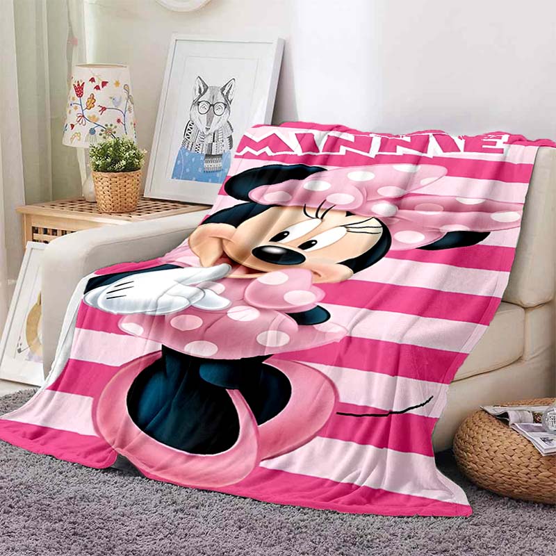 17 Styles Minnie Mickey Mouse Cartoon Print Blanket for Soft Flannel Throw Fluffy Sofa Bed Home Travel Camping Picnic