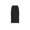 Fustl Skirt Solid Color Printed Logo Waterproof Straight High Waist Detachable Casual Long Skirt Women Skirts Black JJ1578