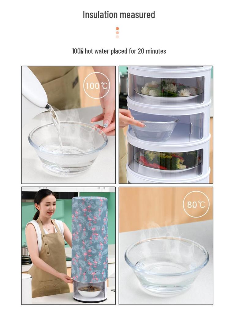 Многослойная утепленная крышка для еды: Пыленепроницаемый, сохраняющий свежесть пластиковый контейнер для хранения остатков