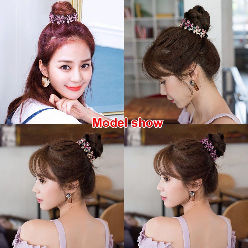 Expanding Bun Maker Bird Nest Twist Clip Rhinestone Hairpins Flowers Hair Clips Crystal Hair Claw