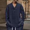 Осень-зима Cross Border Повседневный жаккардовый трикотаж Мужская весенне-осенняя свободная футболка с длинным рукавом Мужские пуловеры с V-образным вырезом Топы