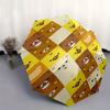 Bear Faces Automatic Folding Umbrella Simple 8 Rib Design, Bright Cartoon Pattern, Durable Iron Frame, Suitable For Travel, Outdoor, Beach C