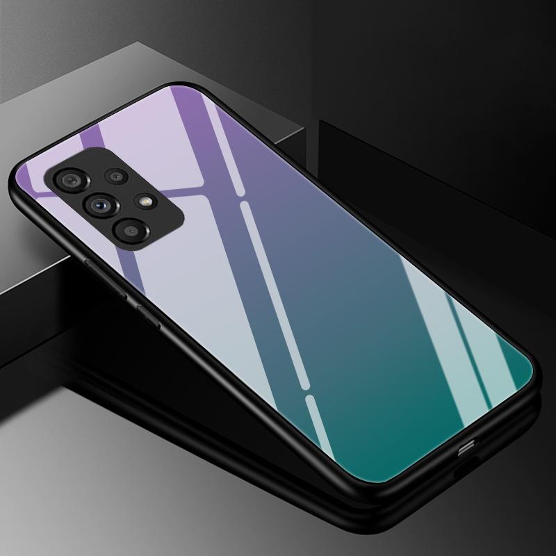 Чехол-бампер из градиентного закаленного стекла для Samsung Galaxy S23 S22 Ultra S21 FE S20 S10 5G S10e S8 S9 Plus S7 Edge Защитное стекло