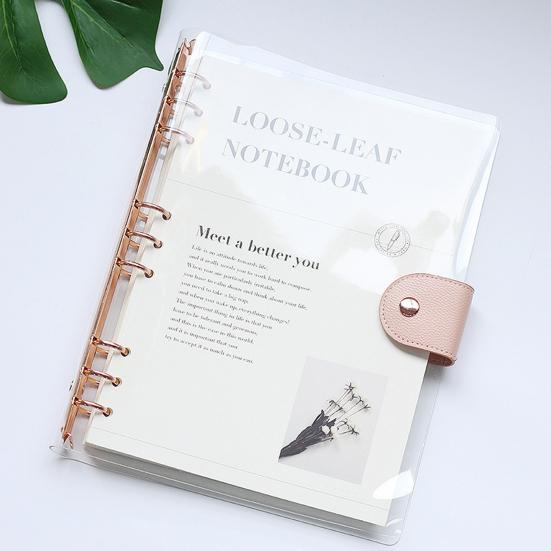 Planner Notebook Simple Style Easy To Carry Transparent Journal Book Loose-leaf Notepad for Students