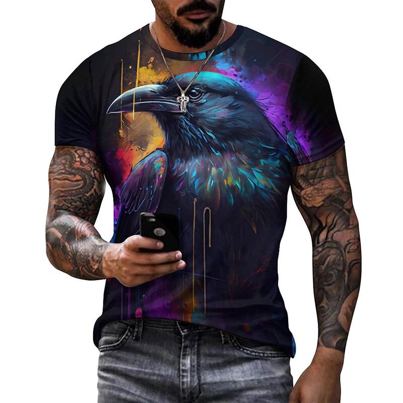 Colorful Animal 3D Printed T-shirt Men Women Summer Casual Cat Dog T Shirts Kids Oversized Round Neck Short Sleeve Tee Tops