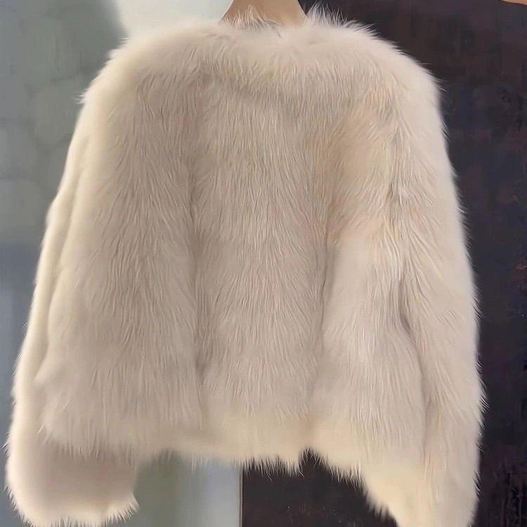 Женская короткая куртка из искусственного лисьего меха, новая осенне-зимняя, утолщенная, с темпераментным плюшевым верхом