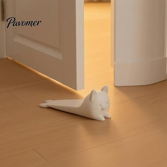 Лежащий Кот Дверной Стопор 3D Печатный Дверной Стопор, Декоративный Котёнок Дверной Стопор-Клин, Прочный Противоскользящий Напольный Ковер для Дома Гостиной Спальни