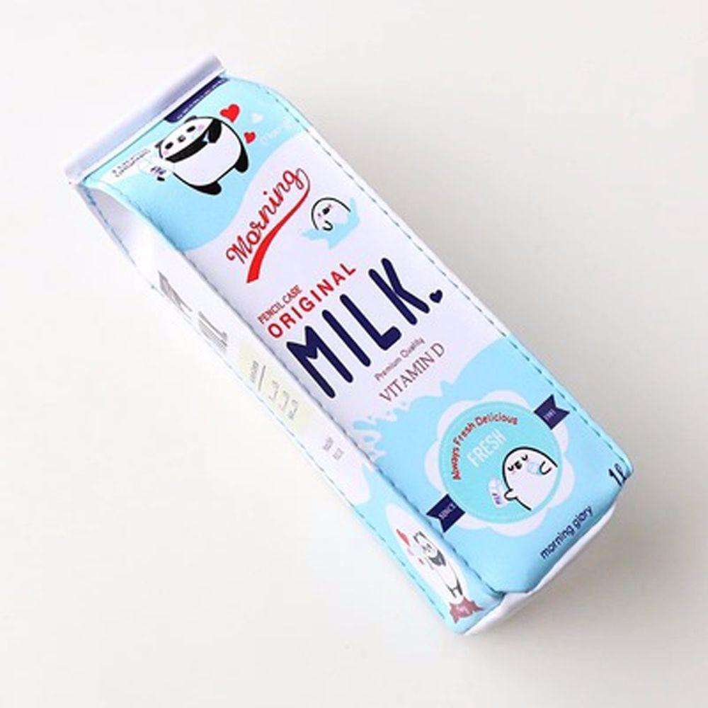 Big Storage Office Supply Cartoon Morning Milk Pen Bag Pencil Box Pencil Case Fruit Milk Carton