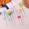 1 Pair Baby Safty Learning Chopsticks Cartoon Animal Head Children Eating Training Chopsticks Reusable Tableware