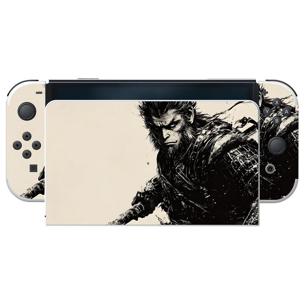 PlayVital Full Set of Protective Stickers Compatible with OLED Custom Vinyl Sticker Skin Seals Compatible with Switch OLED Console Dock Grip Models, &