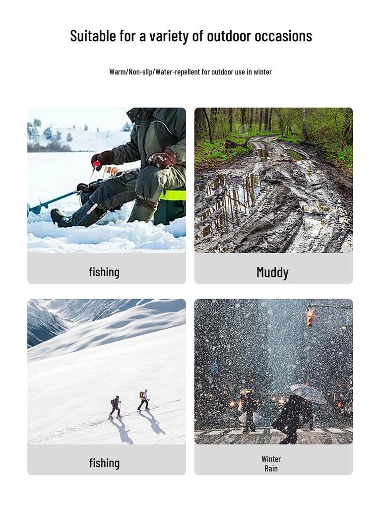 Мужские водонепроницаемые теплые зимние ботинки больших размеров с бархатом и толстым хлопком для комфорта в холодную погоду