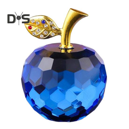 Стеклянные яблоки, фигурка, искусственный хрустальный фрукт, украшение, коллекционные полупрозрачные яблоки, украшение для домашнего офиса, приборной панели автомобиля