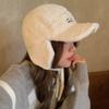 Korean Style Plush Baseball Cap Letter Ear Protection Hat Fashion Women's Pilot Hat  Girls