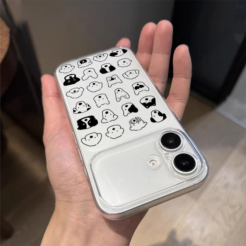 Линейный щенок аватар для чехла мобильного телефона Apple 17Promax IP16/15/14 матовый большое окно 13 мягкий 12