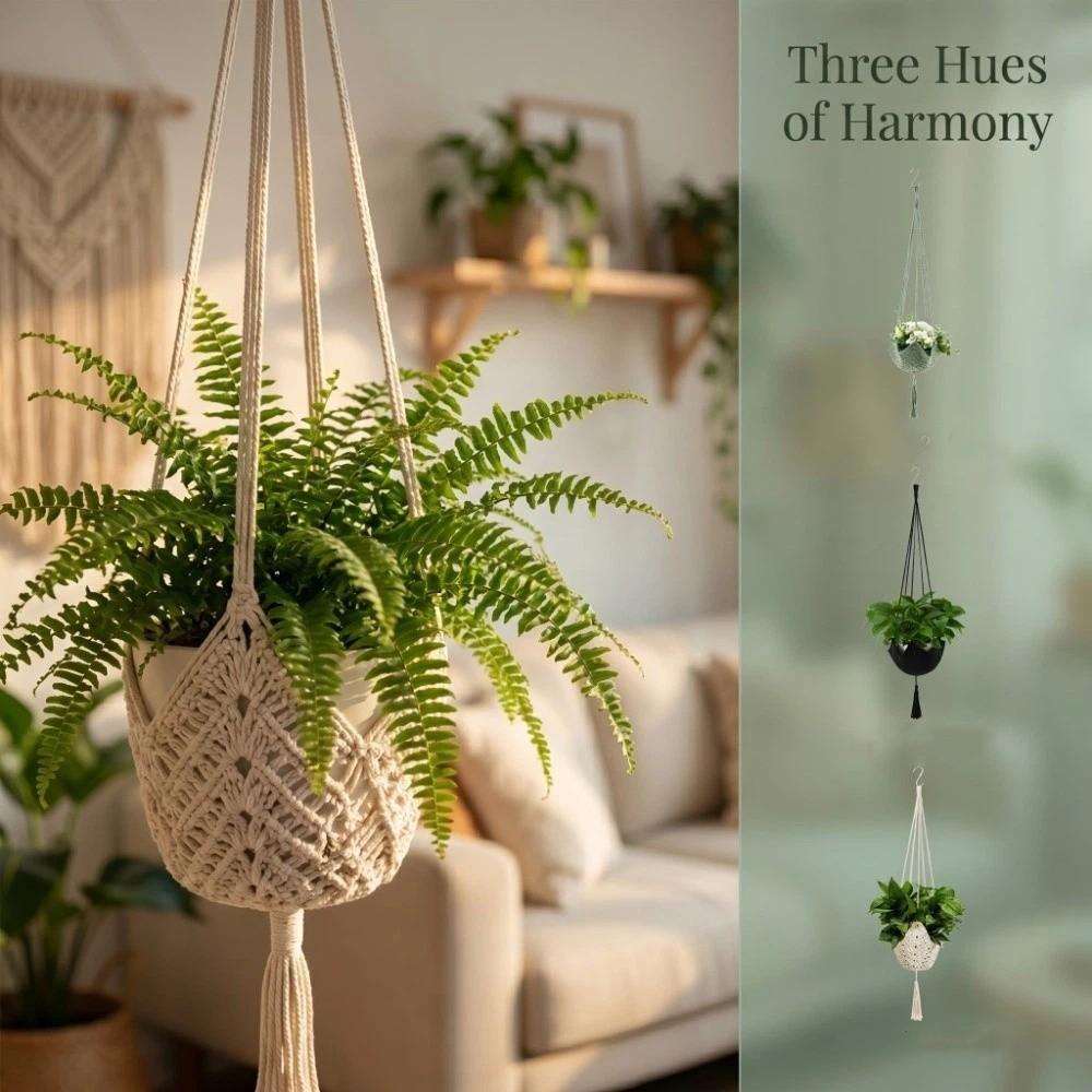Bohemian Macrame Plant Hanger Handmade Flower Pot Net Scoop Plant Hanger Wedding