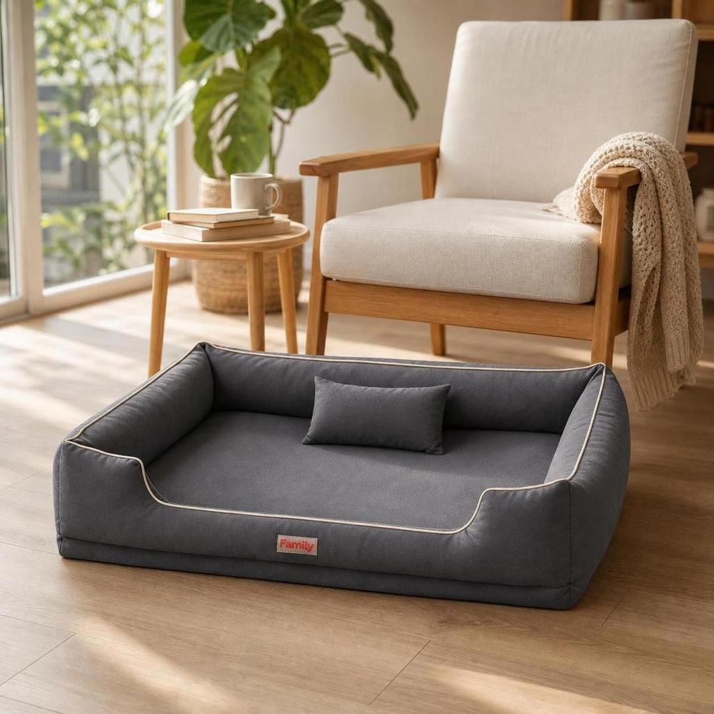Elevated Style Pet Bed for Dogs with Removable Cushion Soft Sided Frame and Comfortable Lounging