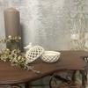 Round ceramic white box in retro style - decorative
