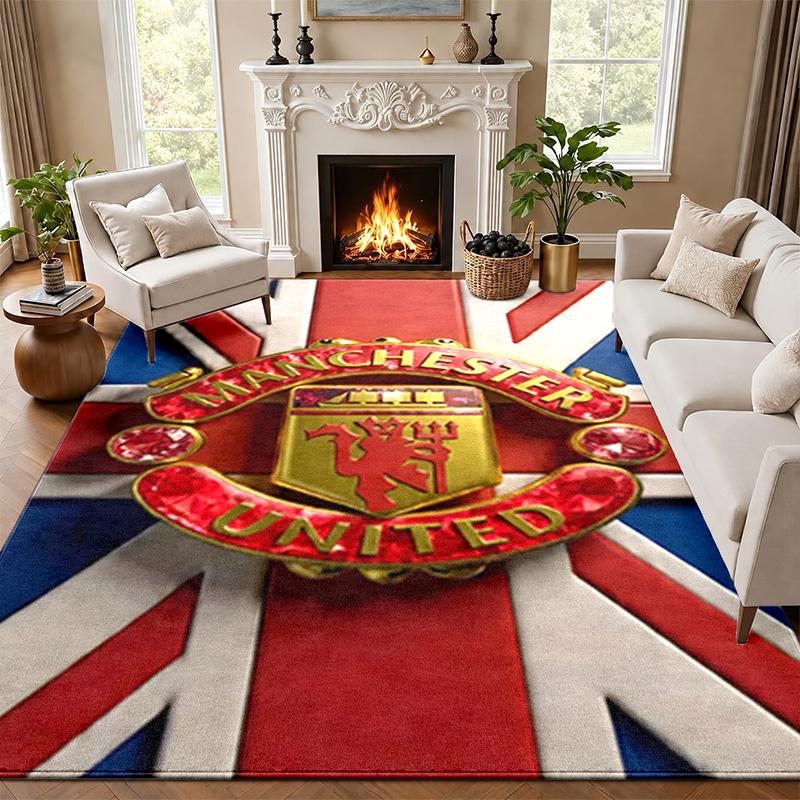 FC Manchester Carpet Door Mat for Living Room or Bedroom Protective Mat Under Chair Office Decoration Christmas Gift Birthday Present