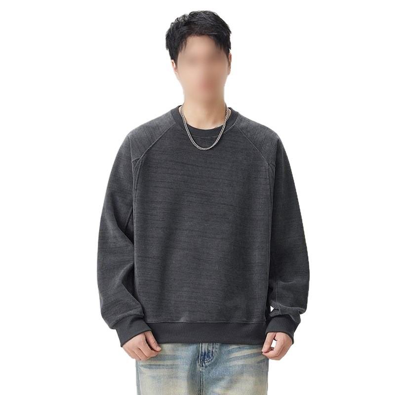 Mens Trendy Vintage Crewneck Sweatshirt Loose Fit Casual Fashion Long Sleeve Outdoor Daily Wear