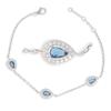 [R1910] - Silver Bracelet 'Sissi' Silver Blue (rhodium) - 9x7mm