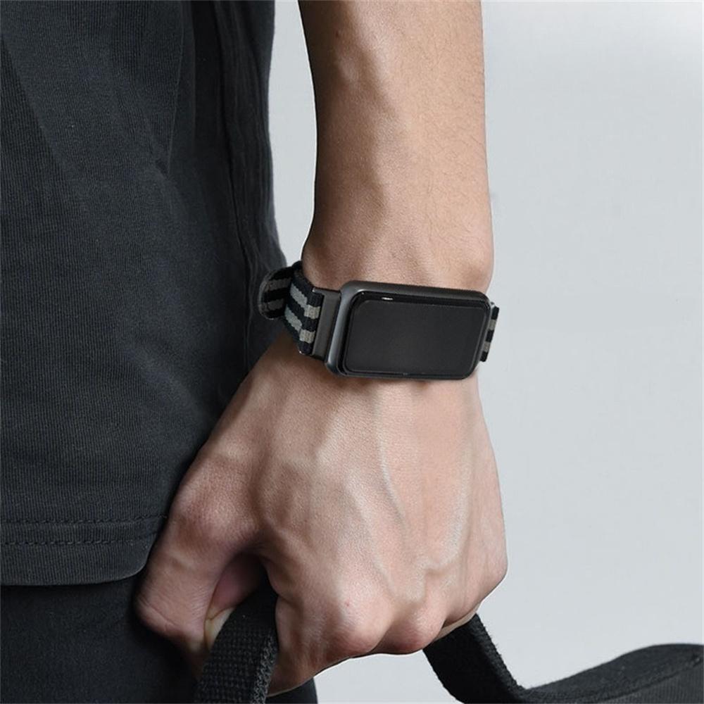 For Honor Band 10 / 9 Woven Nylon Watch Band Pin Buckle Strap