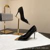 [В наличии] Французские черные туфли на высоком каблуке для женщин осень 2025 Сексуальный заостренный темперамент Знаменитый стилет