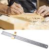 30cm Steel Ruler Woodworking Marking Locator Measuring Tool with Brass Slide Block